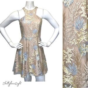 JAY GODFREY Embroidered Fit & Flare Dress Sample 4